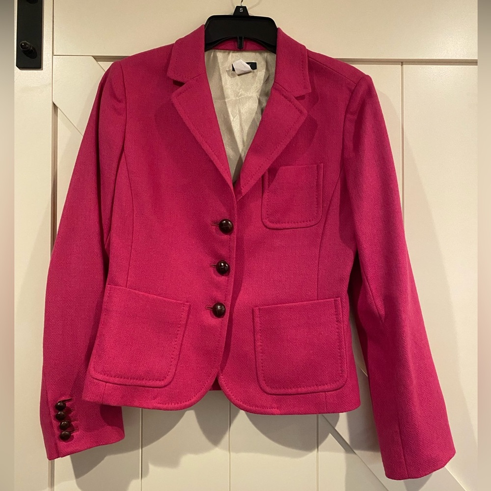 Pink JCrew Wool Blazer